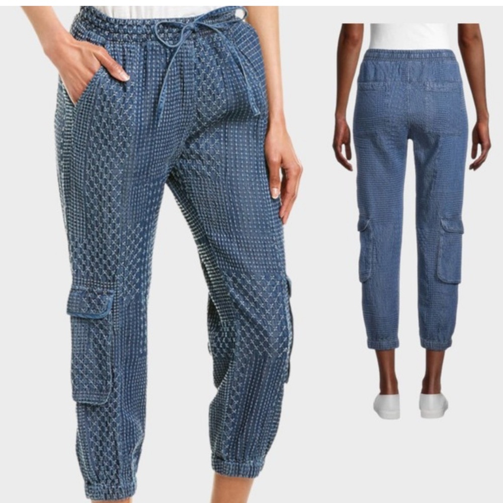 Johnny Was Blue Patterned Ankle Pants